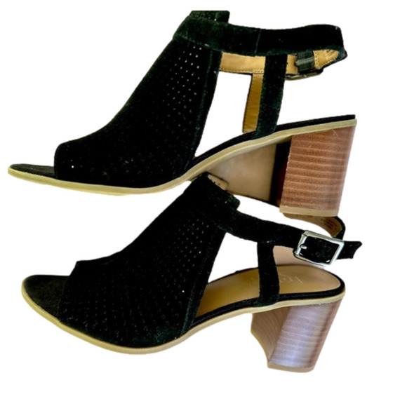 Franco Sarto Harlet2 Black Size 9 Slingbacks Suede Leather Block Heels NWOT - Picture 7 of 11